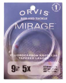 Монолидер флюорокарбон 2 шт. упак. Orvis Mirage Knotless Leader 9' 0X