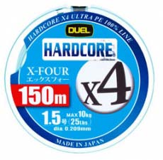 Шнур Dual Hardcore X4 150m #1.0 8.0Kg (0.171mm) (H3275-MG)