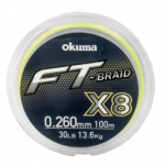 шнур Okuma FT Braid X8 #1 16lb 0.165mm 150m Yellow