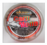 леска Okuma Carp Mono 0.25mm 4.8kg 300m Dark Brown